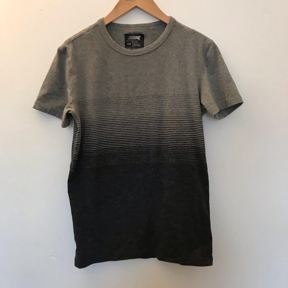 Grey and striped shirt